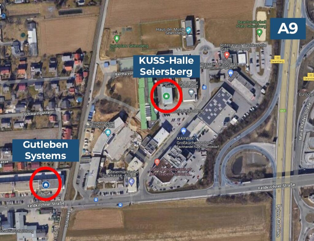 Map mit Markern die KUSS Halle und GS markieren